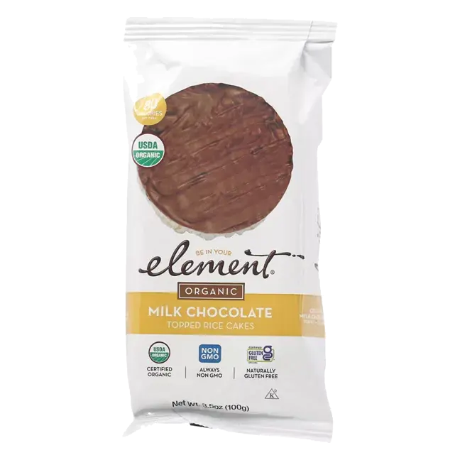 Topped Rice Cakes, Organic, Milk Chocolate