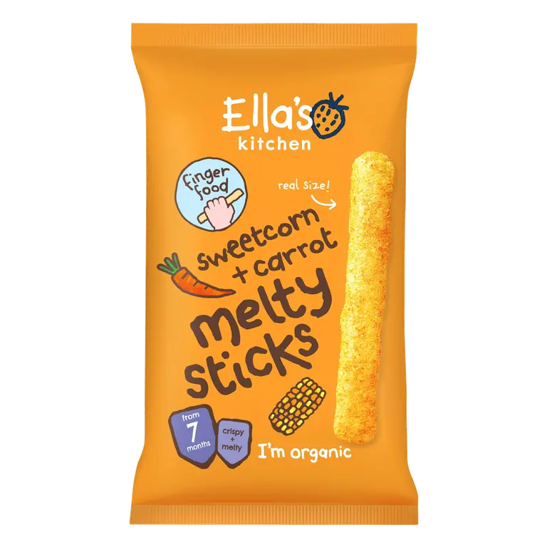 Ella's Kitchen Sweetcorn + Carrot Melty Sticks 7+ Months 16g