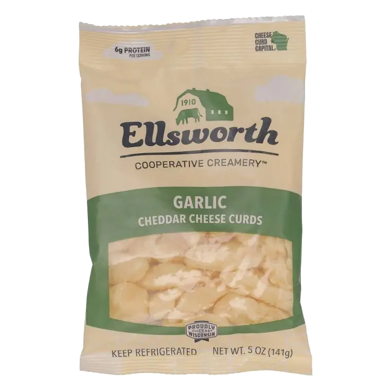 Ellsworth Cooperative Creamery Garlic Cheddar Cheese Curds, 5oz