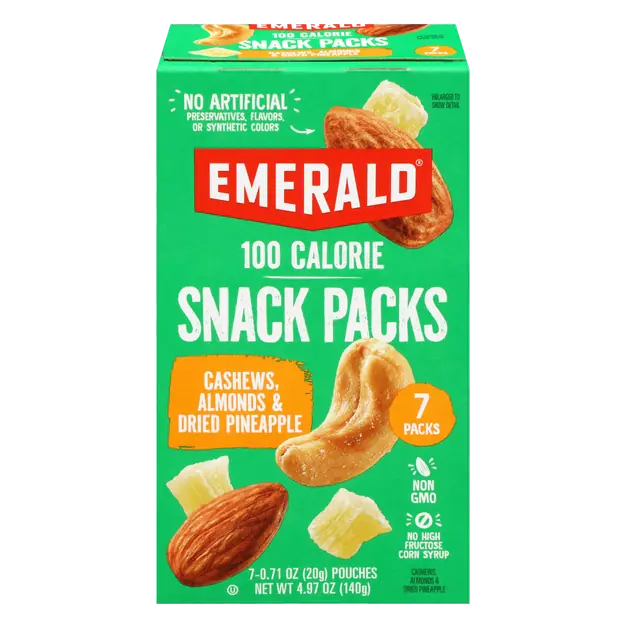 100 Calorie Packs Cashew & Almonds with Dried Pineapple - 7 ct