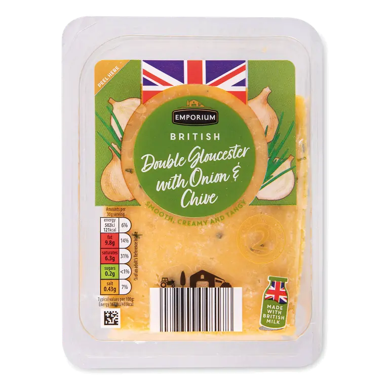 British Double Gloucester with Onion & Chive Cheese