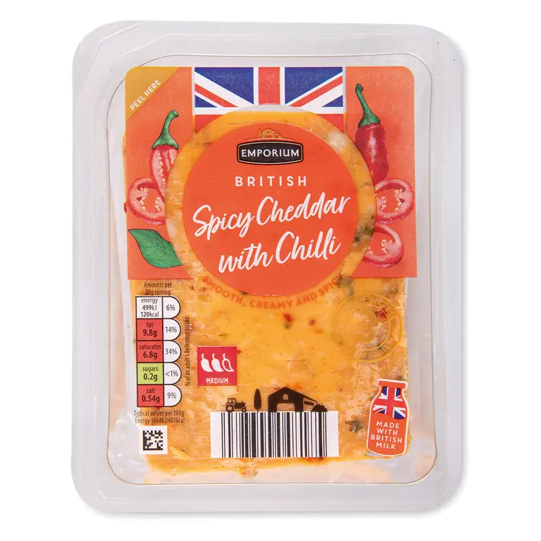 British Spicy Cheddar Cheese with Chilli