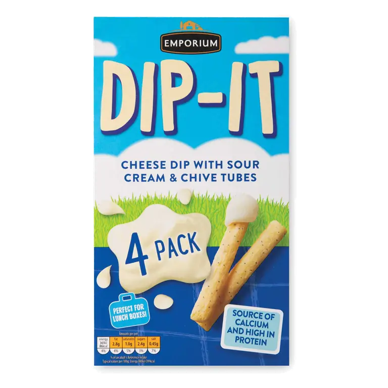 Dip-It Cheese Dip with Sour Cream & Chive Tubes 4 Pack