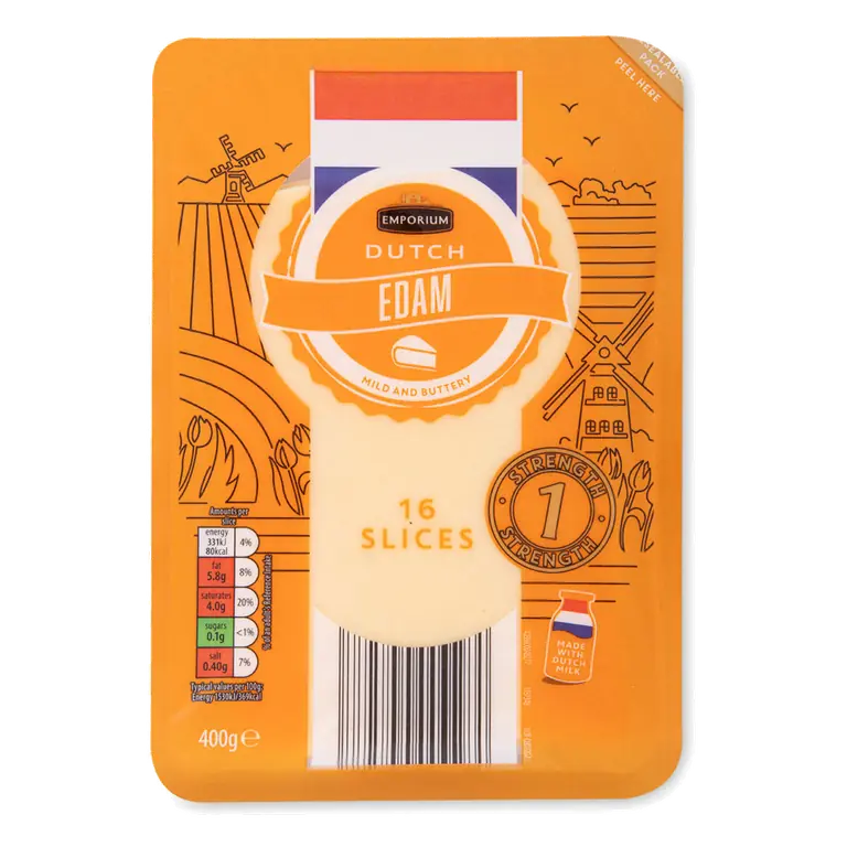 Dutch Edam Cheese 16 Slices