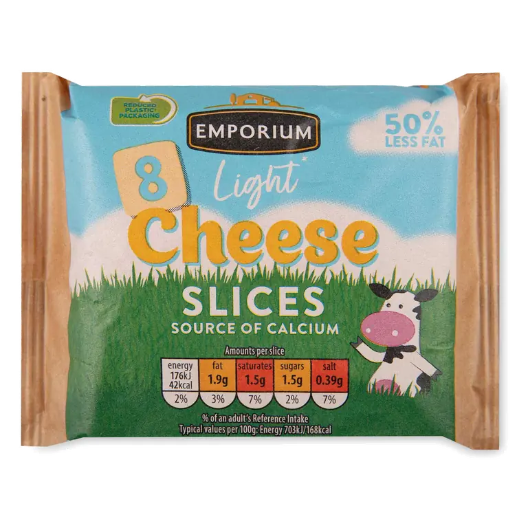 Light Cheese Slices 8 Pack