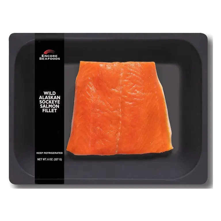 Encore Seafoods Wild Alaskan Sockeye Wild Caught Salmon Filleted - Frozen - 8oz