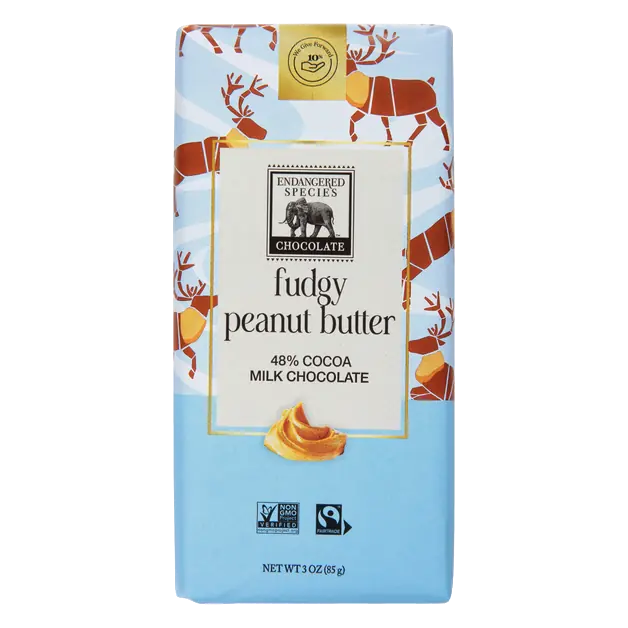 Fudgy Peanut Butter Milk Chocolate Candy Bar 48% Cocoa