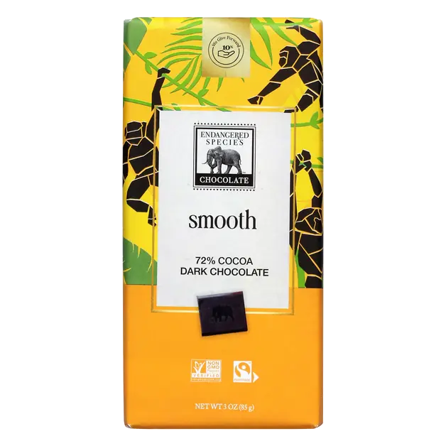 Smooth Dark Chocolate Candy Bar 72% Cocoa
