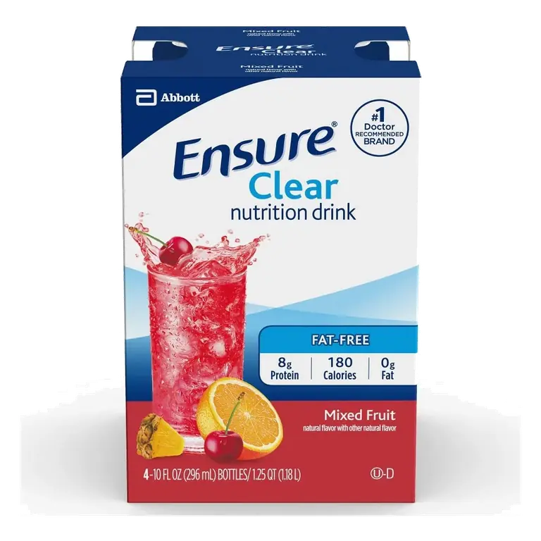 Ensure Clear Nutrition Drink Bottles Mixed Fruit, 10 fl oz, 4 Count