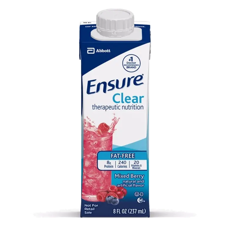 Ensure Clear Therapeutic Nutrition Liquid Carton, Mixed Berry, 8 oz, Case of 24