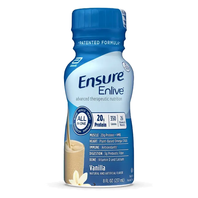 Ensure Enlive Advanced Nutrition Shake Vanilla Flavor for High Protein and Daily Nutrition Support, 8 oz, Case of 24