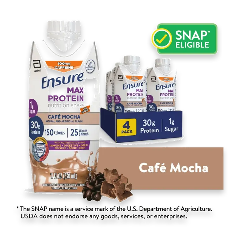 Max Protein Nutrition Shake, Cafe Mocha, 30g Protein, 11 fl oz, 4 Pack
