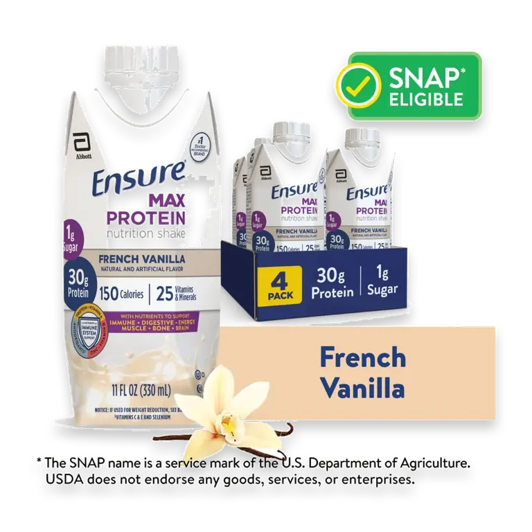 Max Protein Nutrition Shake, French Vanilla, 30g Protein, 11 fl oz, 4 Pack