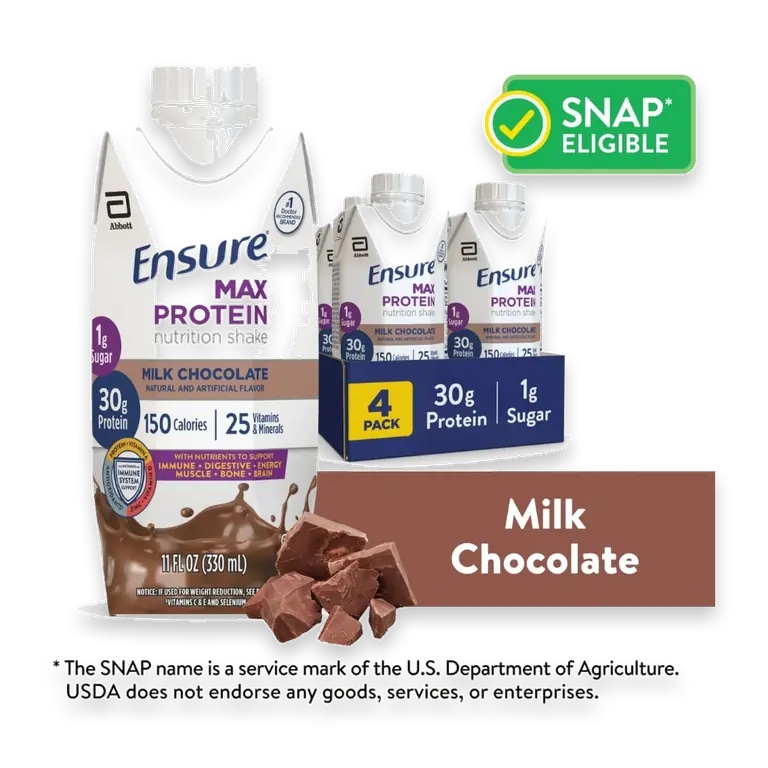 Max Protein Nutrition Shake, Milk Chocolate, 30g Protein, 11 fl oz, 4 Pack