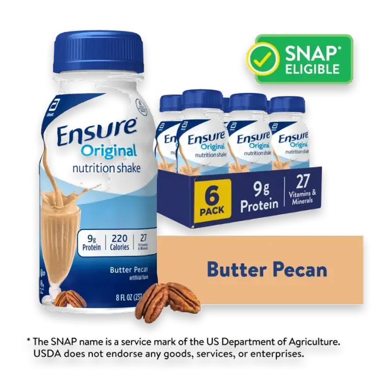 Original Butter Pecan Nutrition Shake | Small Meal Replacement Shake | 8 fl oz - 6 Pack