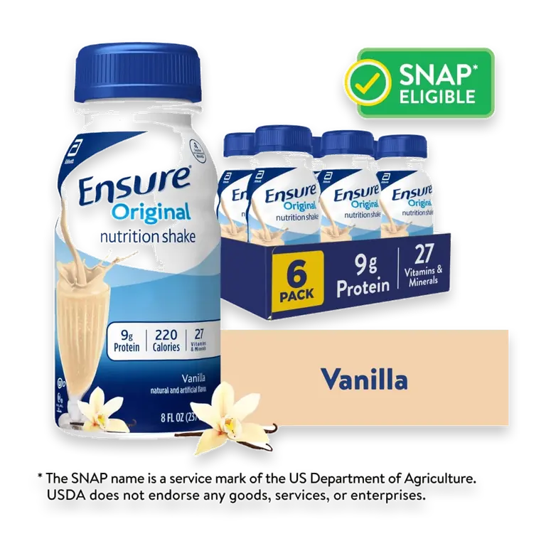 Original Vanilla Nutrition Shake | Small Meal Replacement Shake | 8 fl oz - 6 Pack