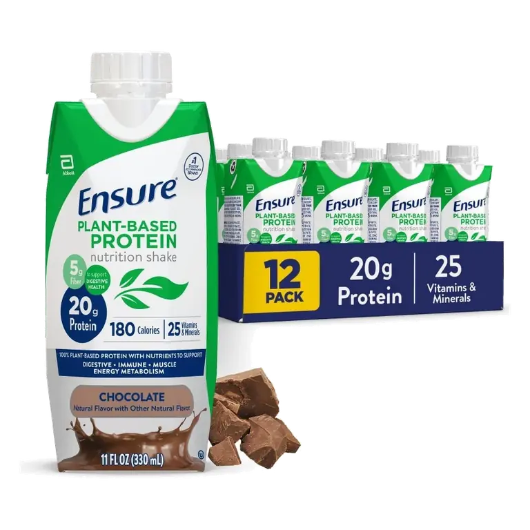 Ensure Plant-Based Protein Nutrition Shake, Chocolate, 11 fl oz, 12 Count