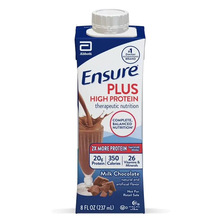 Ensure Plus High Protein Nutrition Liquid, Milk Chocolate, 8 fl oz, 24 Count