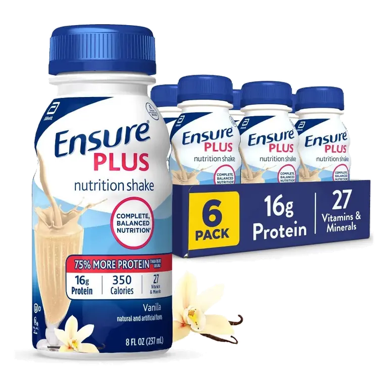 Ensure Plus Nutrition Shake Vanilla Non-Caffeinated, 6ct/48 fl oz