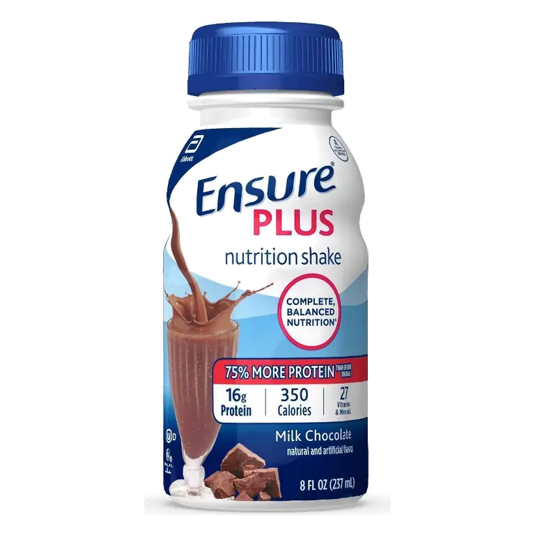 Ensure Plus Nutritional Shake Cartons, Milk Chocolate, 8 oz, Case of 24