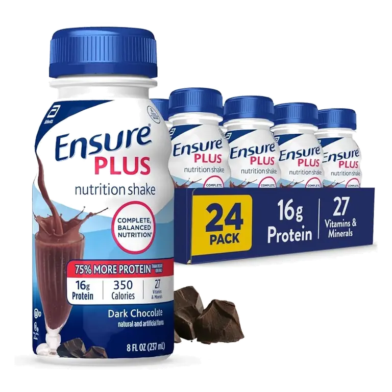 Ensure Plus Nutritional Shake, Dark Chocolate, 8 oz, Case of 24