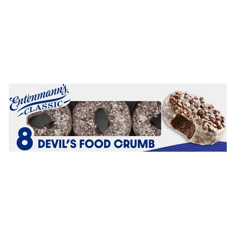 Entenmann's Devil's Food Crumbs Donuts, 15oz/8ct