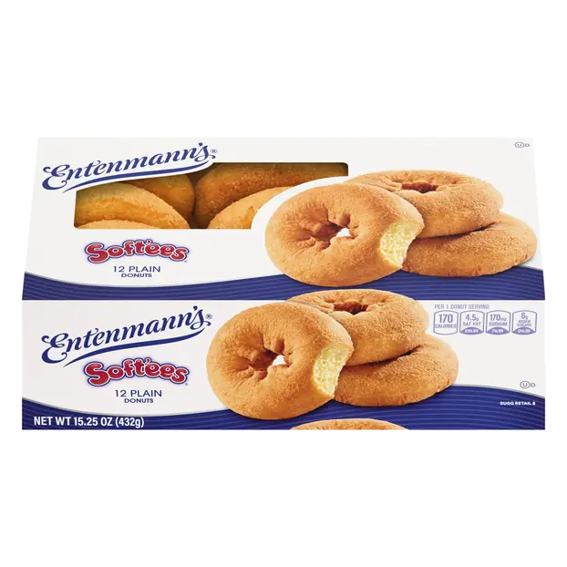 Soft'ees Plain Donuts - 12 ct