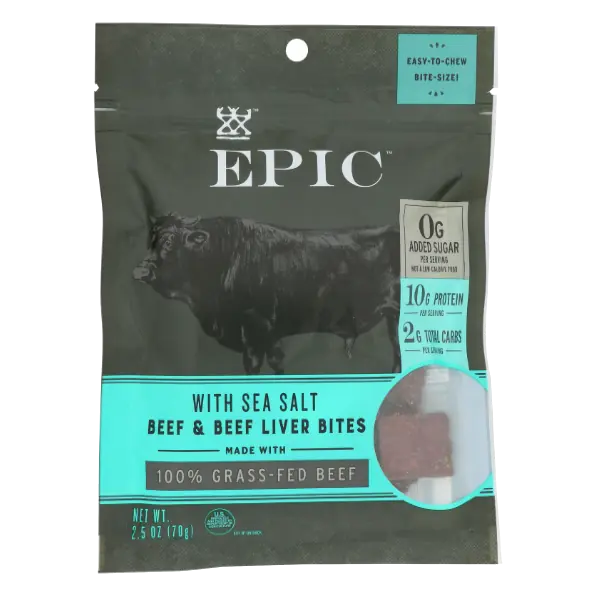 EPIC Beef & Beef Liver Bites with Sea Salt