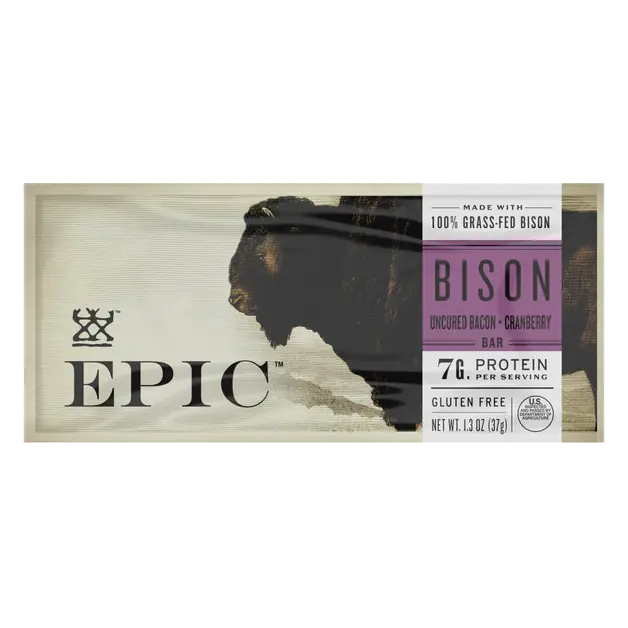 EPIC Grass Fed Bison Uncured Bacon + Cranberry Bar