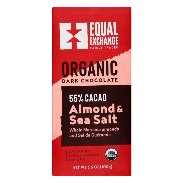 55% Cacao Almond & Sea Salt Dark Chocolate Bar