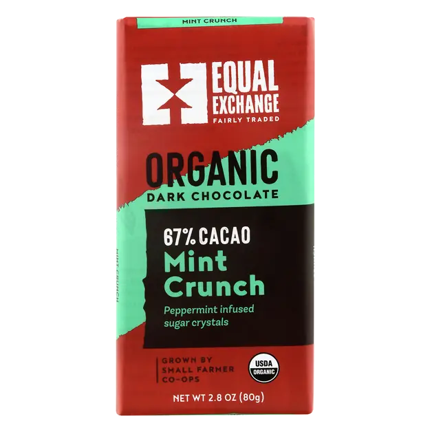 Organic Mint Crunch Dark Chocolate Bar
