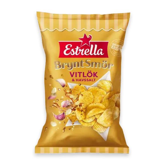 Brynt Smör Vitlök&havssalt Chips