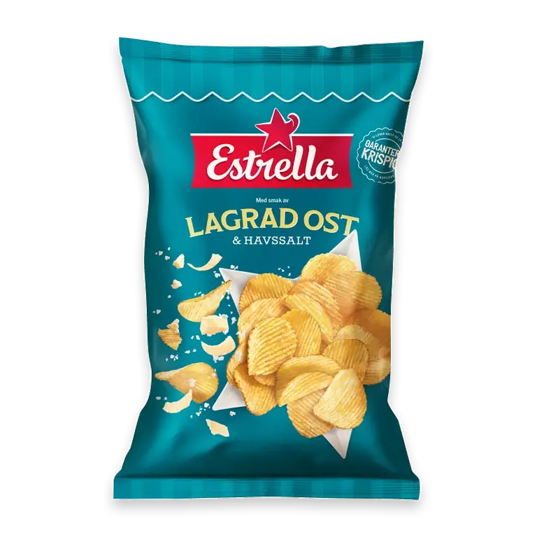 Chips Lagrad ost & Havssalt 275g