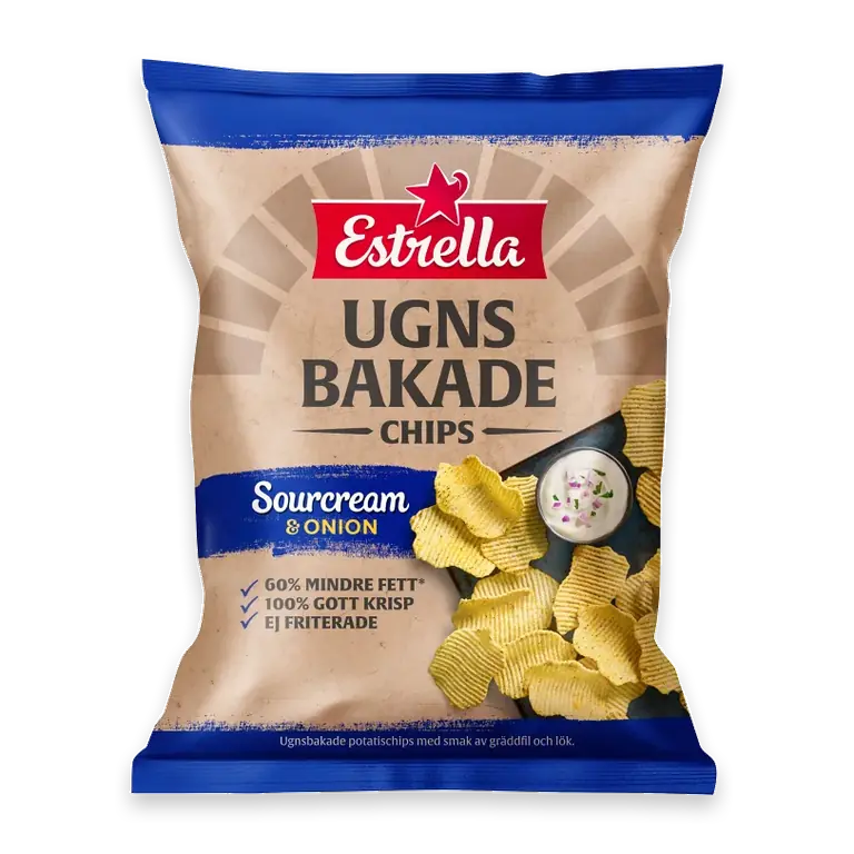 Chips Ugnsbakade Sourcream & Onion 125g