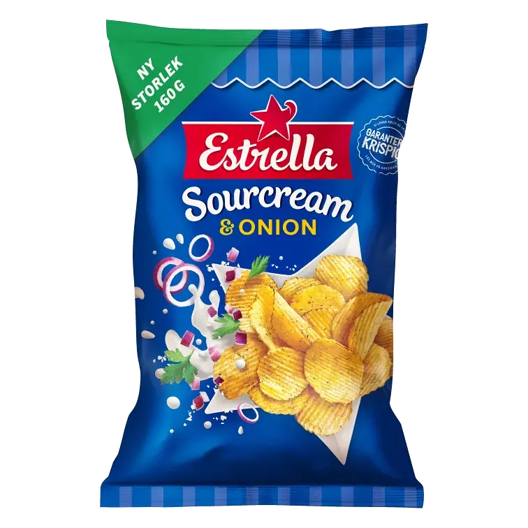 Potatischips Sourcream & Onion 160 Gram