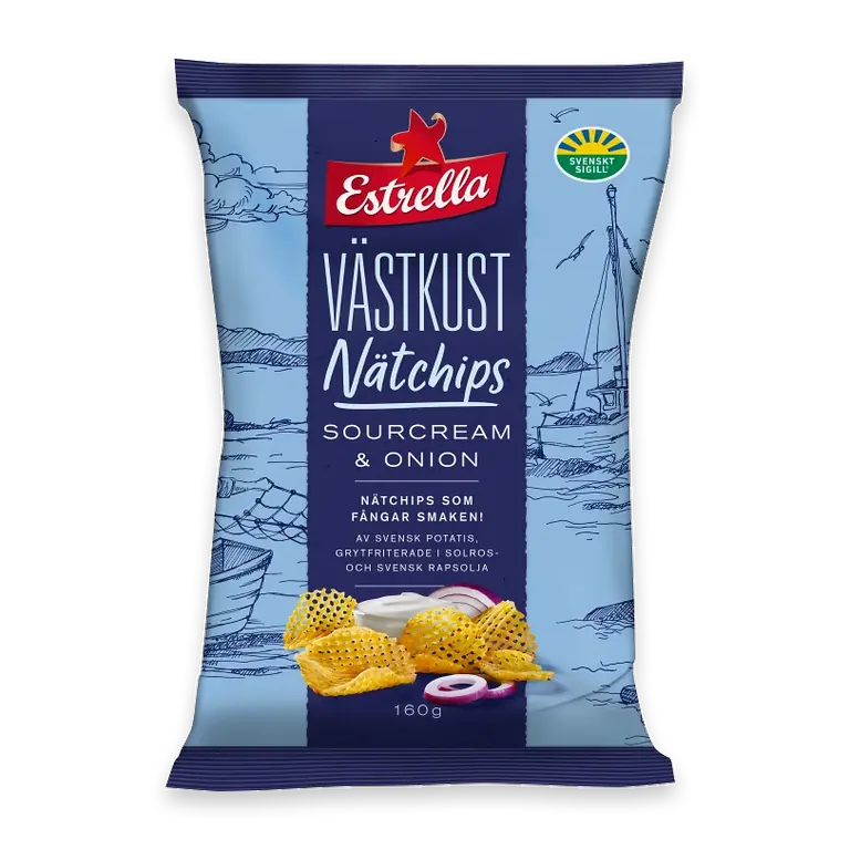 Västkust Nätchips Sourcream & Onion160g