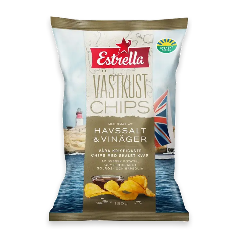 Västkustchips Havssalt & Vinäger 180g