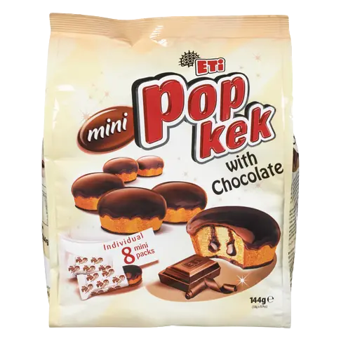 Popkek Mini Cake Cocoa Coated With Chocolate Sauce 144 g