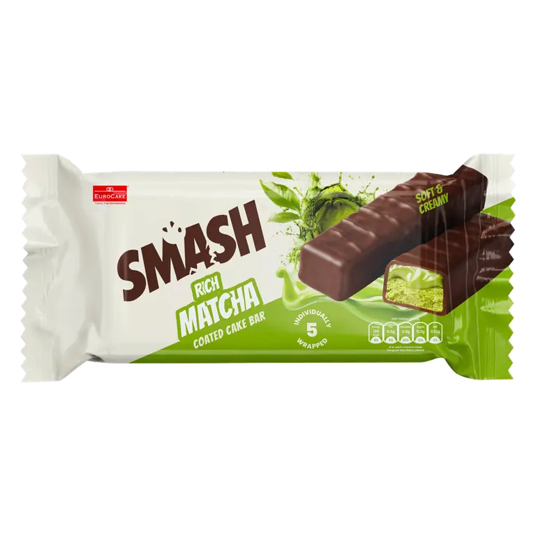 EuroCake Taste the Difference Smash Rich Matcha Coated Cake Bar 5 x 28g (140g)