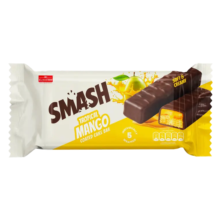 EuroCake Taste the Difference Smash Tropical Mango Coated Cake Bar 5 x 28g (140g)