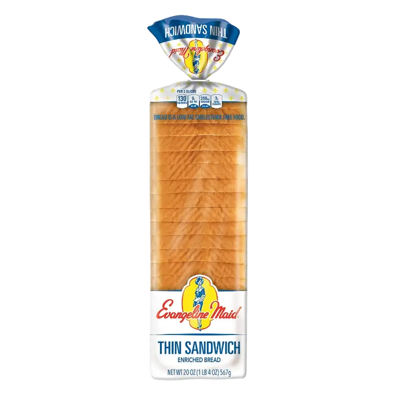 Evangelin Maid Thin Sandwich Bread, 20oz: No Certified Synthetic Colors