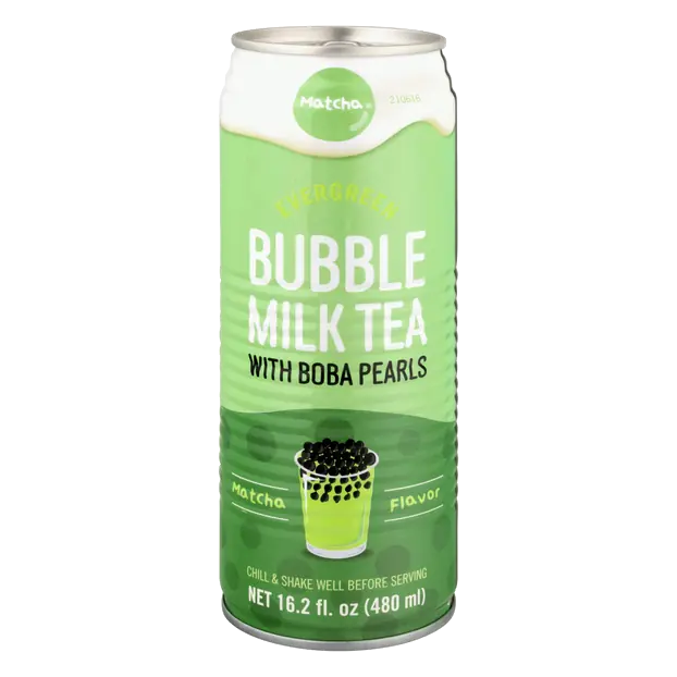 Matcha Flavor Bubble Milk Tea with Boba Pearls