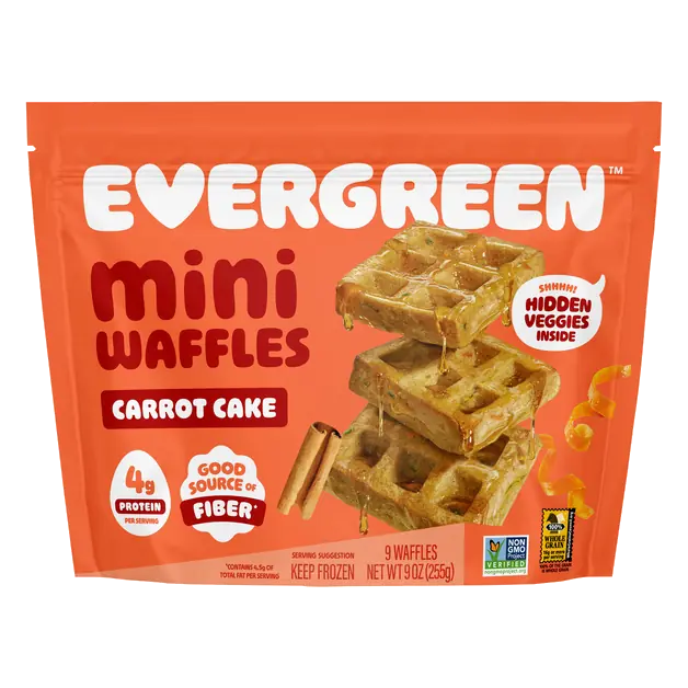 Mini Zucchini Carrot Cake Waffles - 9 ct