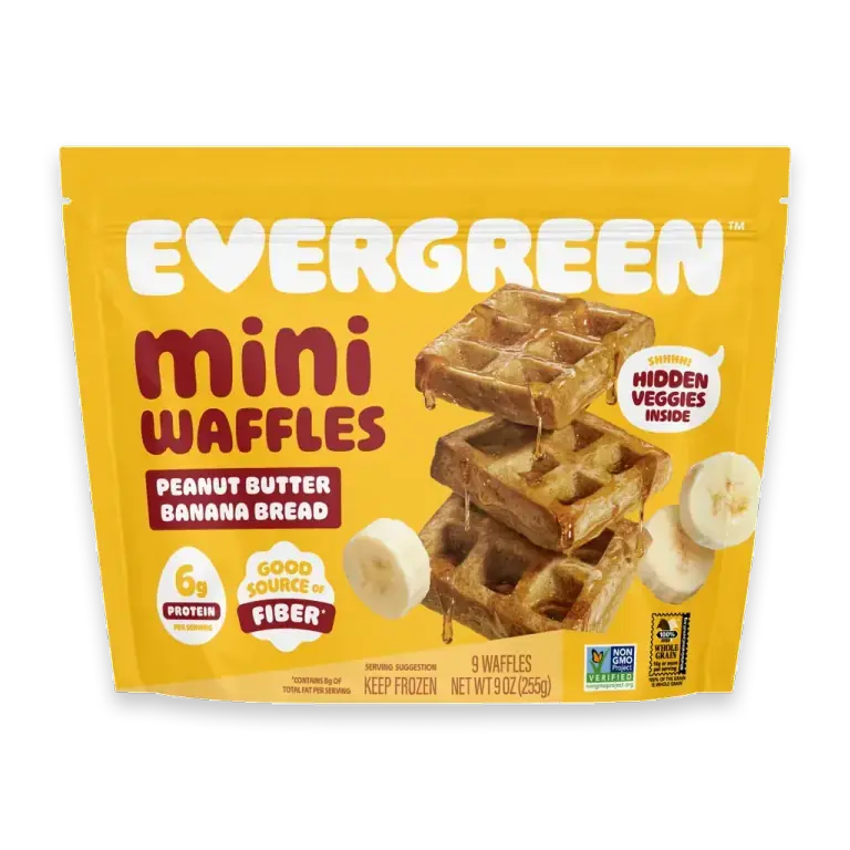 Peanut Butter & Banana Frozen Mini Waffles