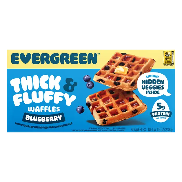 Thick & Fluffy Blueberry Waffles - 4 ct Frozen
