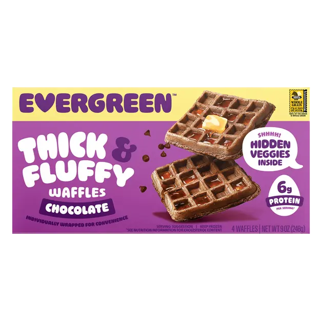Thick & Fluffy Chocolate Waffles - 4 ct Frozen