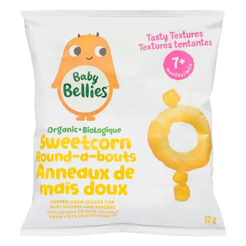 Organic Baby Food Corn Puffs Round-a-bouts Sweet Corn 12 g