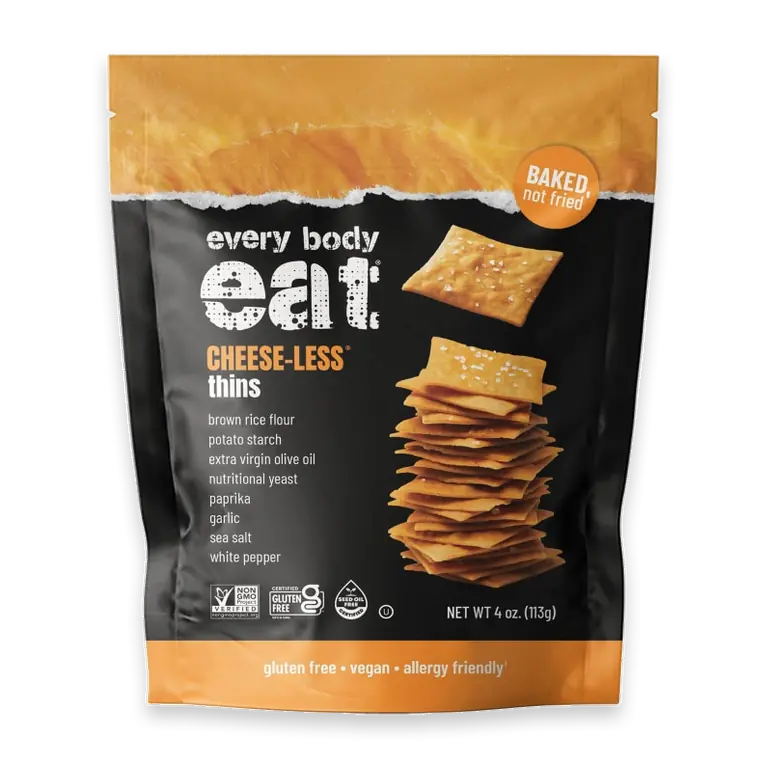 Gluten Free Cheese-less Snack Thin Crackers