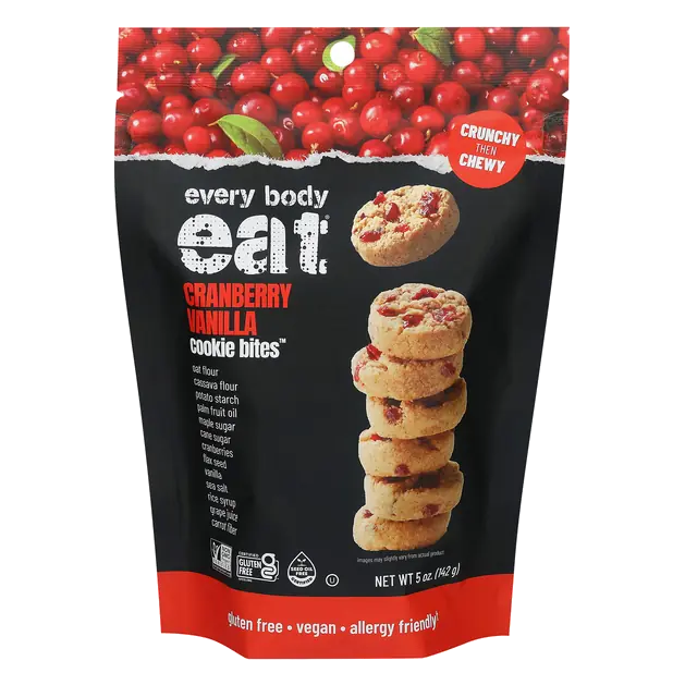 Gluten Free Cranberry Vanilla Crunchy & Chewy Cookie Bites