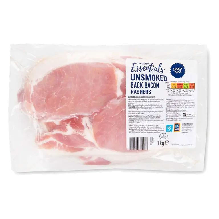 Unsmoked Back Bacon Rashers Family Pack